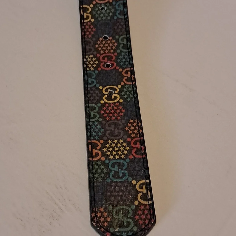 Gucci Supreme Monogram Psychedelic Belt Made In Italy Size 48/120 Colorful Fun